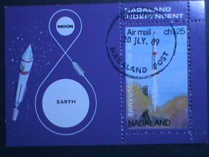 ​NAGALAND-1969--AIRMAIL-LUNAR LANDING-APOLLO II- CTO S/S-VF-OG-FANCY CANCEL