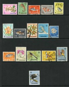 Singapore SG63/77 1962 set of 16 used Cat 21 pounds