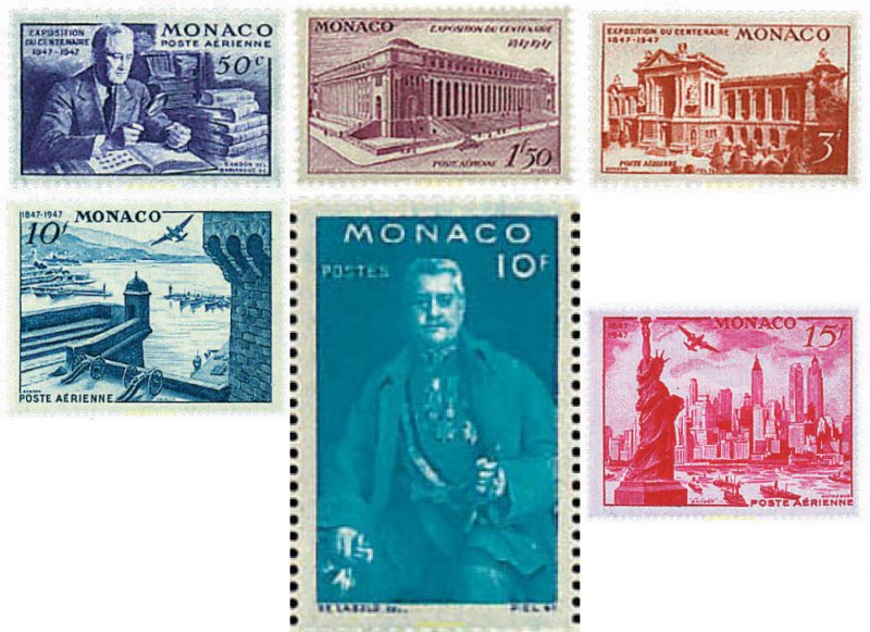 622772 MNH MONACO 1947 EXPOSICION DEL CENTENARIO DEL SELLO AMERICANO EN NUEVA...