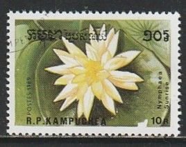 1989 Cambodia - Sc 958 - used VF - 1 single - Water Lilies