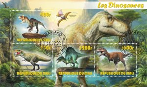 MALI 2023 - Dinosaurs /complete set (sheets+block) - 4 scans