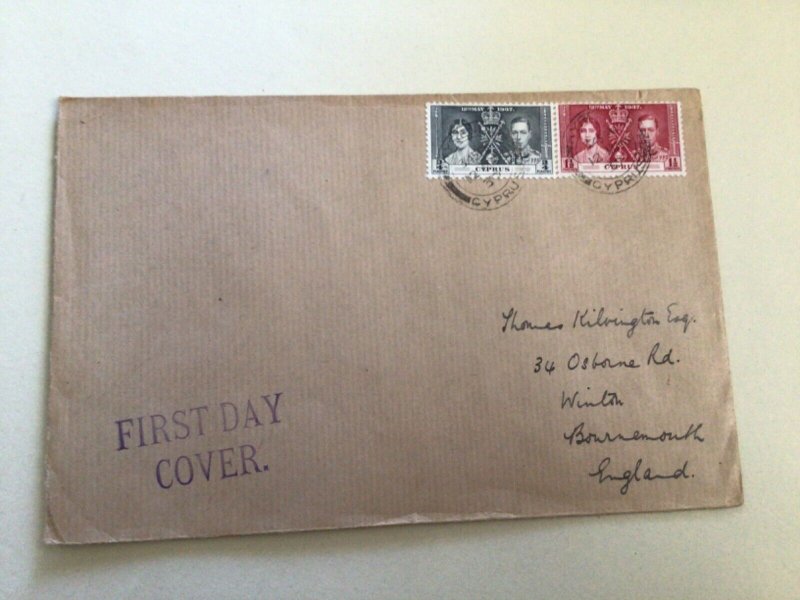 Cyprus 1937 Selfridge & Co  Philatelic dept first day cover A15883