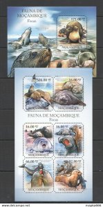 2011 Mozambique Fauna Of The Mozambique Marine Life Seals Bl+Kb ** Bc1070