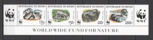 B0865 1999 Benin Wwf Fauna Reptiels Snakes 1Set Mnh