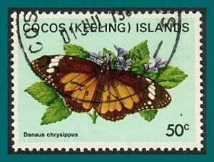 Cocos 1983 Butterflies Moths 4, 50c used #97,SG94