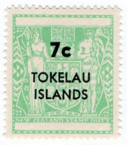 (I.B) New Zealand Revenue : Tokelau Islands Stamp Duty 7c