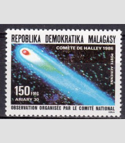 Malagasy 1986 SPACE Halley's comet 1 value Perforated Mint (NH)