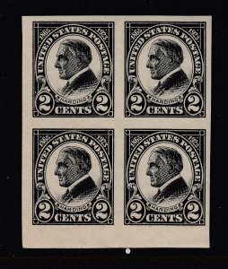 US #611 Imperf 2c Harding  (Never Hinged) Very nice cv$38.00