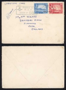 Aden KGVI 1a and 1 1/2a on RAF Censor cover to the UK