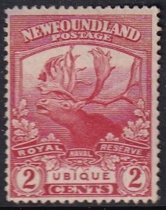 Canada: Newfoundland 116 (mng) 2c trail of the caribou, scarlet (1919)