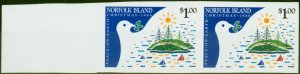 Norfolk Islands 1986 Christmas $1 SG395 Var Marginal Imperf Pair Fine MNH