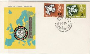 Europa Belgium 1961 Anderlecht Cancel Map CEPT Picture FDC Stamp Cover Ref 25945 