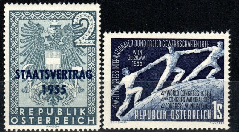 Austria #604-5 MNH CV $4.80 (X8265)