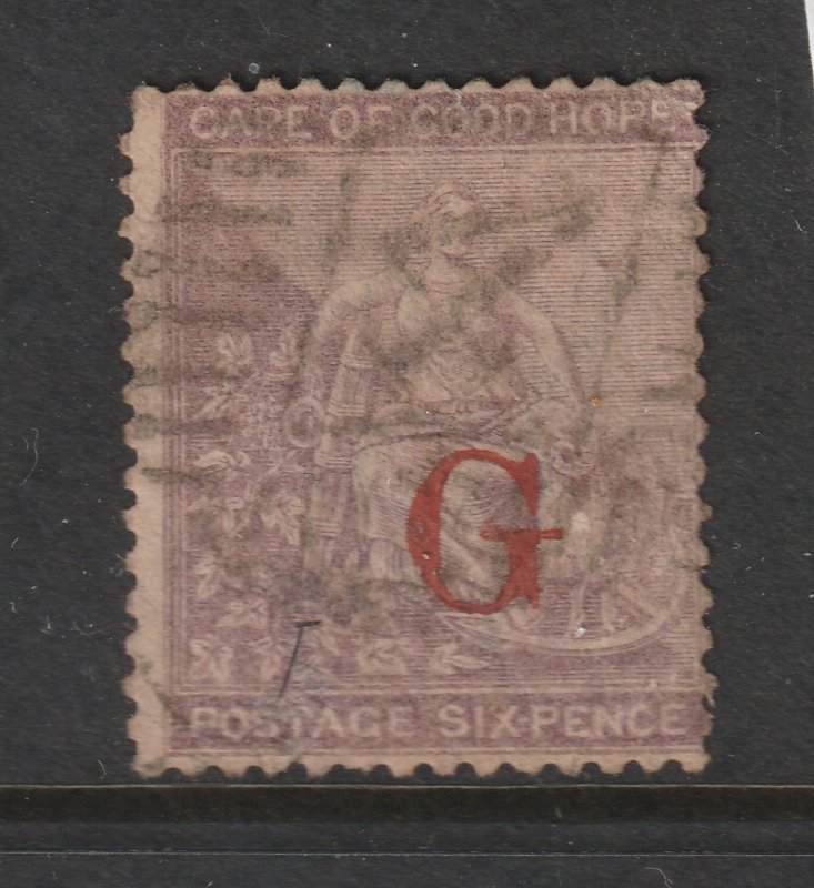 Griqualand West a used 6d COGH with large red G overprint