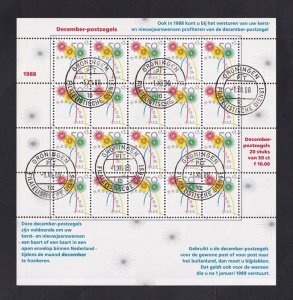 Netherlands   #739  cancelled  1988 sheet Christmas