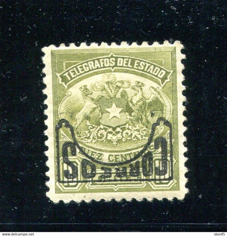 Chile 1904 Inverted Black Ovpt Error 10c Sc 61a MH 145321 