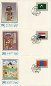 UNITED NATIONS #499-514 Flags FDC First Day Issue UNICEF Cover Collection 1987