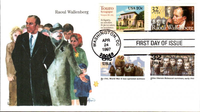 #3135 Raoul Wallenberg Combo Edken FDC
