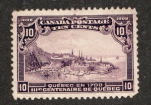 1908 Canada Sc#101 - 10¢ Quebec Tercenterary - Used, Creased