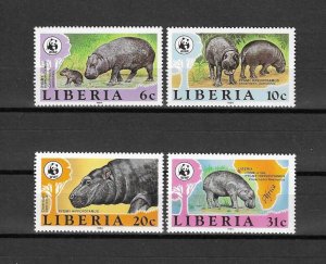 LIBERIA 1984 WWF SG 1591/4 MNH