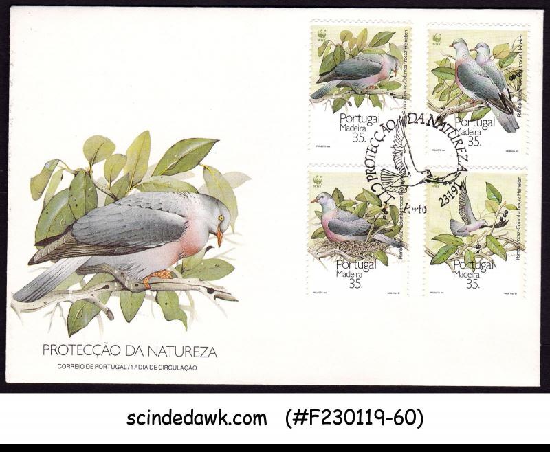 PORTUGAL MADEIRA -1991 NATURE / BIRDS DOVE - FDC