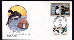 1989 Federal Duck Stamp Sc RW56 $12.50 FDC with Gill Craft cachet (M5