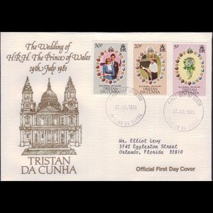 TRISTAN DA CUNHA 1981 - FDC - 294-6 Royal Wedding