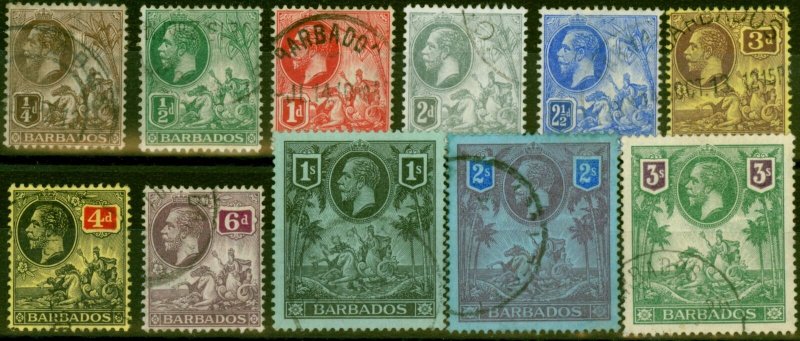 Barbados 1912 Set of 11 SG170-180 Fine Used