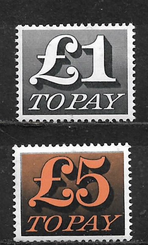 COLLECTION LOT OF 2 GREAT BRITAIN POSTAGE DUE MH 1970+ CV + $35