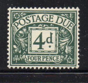 Great Britain Sc J22 1936 4d slate green postage due stamp mint