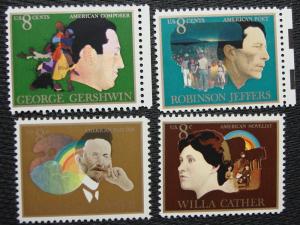 US #1484/1485/1486/1487 MNH 4 Singles Am. Arts, SCV $1.00