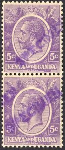 KUT SG77s KGV 5c Dull Violet opt Specimen locally U/M Pair