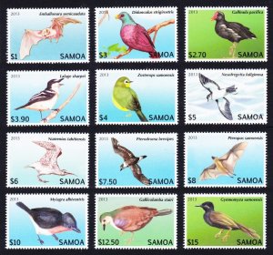 Samoa #1142-1153 Birds and Bats - 2013 Never Hinged 