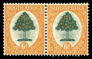 South Africa #25 (SG 32) Cat£42, 1926 6p orange and green, se-tenant horizon...