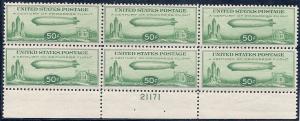 MALACK C 18 F/VF OG NH, fresh plate block, no gum sk..MORE.. pbb0024