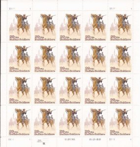 US Stamp - 1994 Buffalo Soldiers - 20 Stamp Sheet - Scott #2818