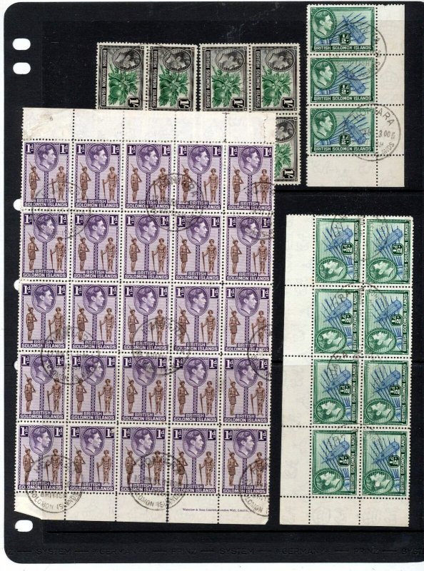Solomon Islands GVI Blocks & Values To 1/- Used(Appx 250 Stamps) Top 196