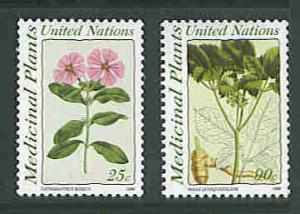 UN New York Issue #575-76 Medicinal Plants f-vf mnh set