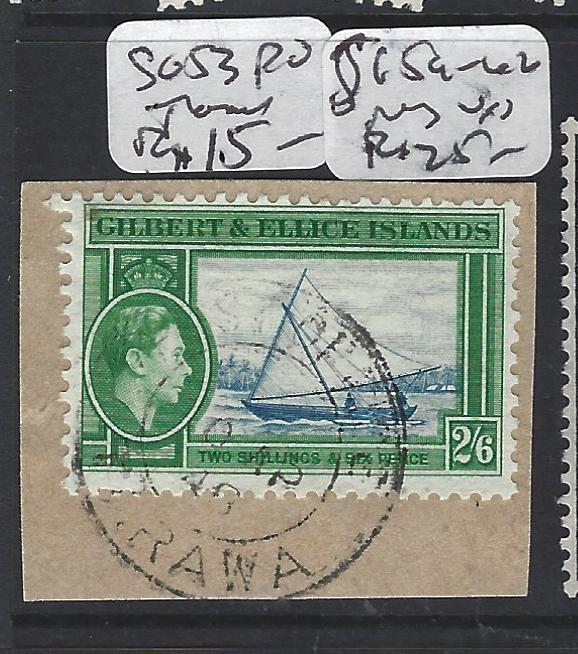 GILBERT AND ELLICE ISLANDS (P1804B)  KGVI  2/6 SG 53 PIECE TARAWA   VFU