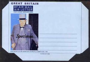 Great Britain 1974 Churchill Centenary Airletter form ins...