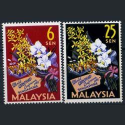 MALAYSIA 1963 - Scott# 4-5 Orchids Set of 2 NH