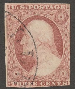 DS-1653 GENERAL ISSUE 1855 SCOTT 11 3c DULL RED CANCEL  $10