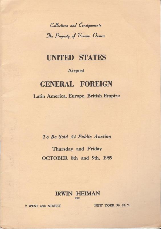 Heiman: Sale # 186  -  United States Airpost, General For...