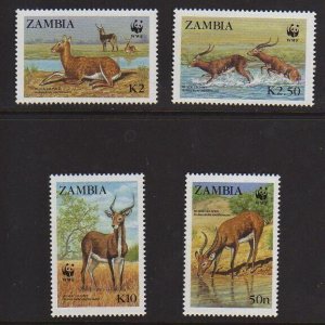 Zambia 1987 Sc 427-430 WWF set MNH