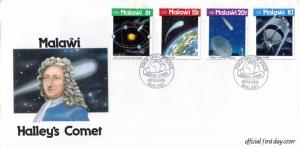 Malawi - 1986 Halley's Comet FDC SG 742-745