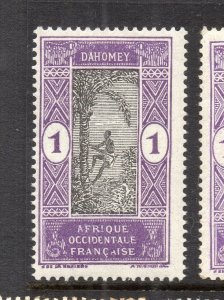 French Dahomey 1920s Early Issue Fine Mint Hinged 1c. NW-231261