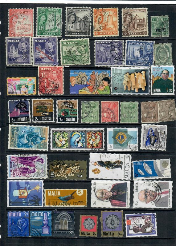 MALTA MIXTURE x 43 ALL DIFFERENT USED LOT h A