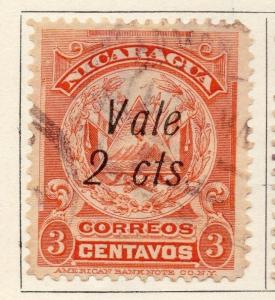 Nicaragua 1910 Early Issue Fine Used 2c. Surcharged 122078