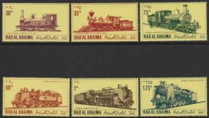 Ras al Khaima Mi #554-59 perf F-VF Mint NH ** Trains