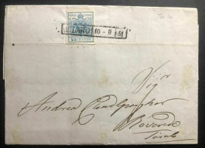 1851 Milan Austrian Empire Vintage Letter Cover To Bovardo